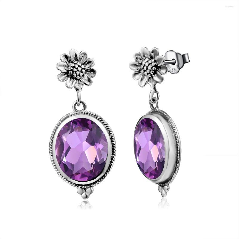 Stud Earrings Purple Amethyst For Women Solid 925 Sterling Silver Flower Fashion Jewelry Oval Shape Stone Female Gift
Stud Earrings Purple Amethyst For Women Solid 925 Sterling Silver Flower Fashion Jewelry Oval Shape Stone Female Gift