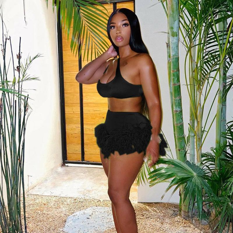 Women' Tracksuits WUHE Workout Two 2 Piece Set Women Outfits Sweatsuit 2023 Summer Mini Tank And Feather Shorts Sexy Matching Tracksuit, Black
Women' Tracksuits WUHE Workout Two 2 Piece Set Women Outfits Sweatsuit 2023 Summer Mini Tank And Feather Shorts Sexy Matching Tracksuit, Black