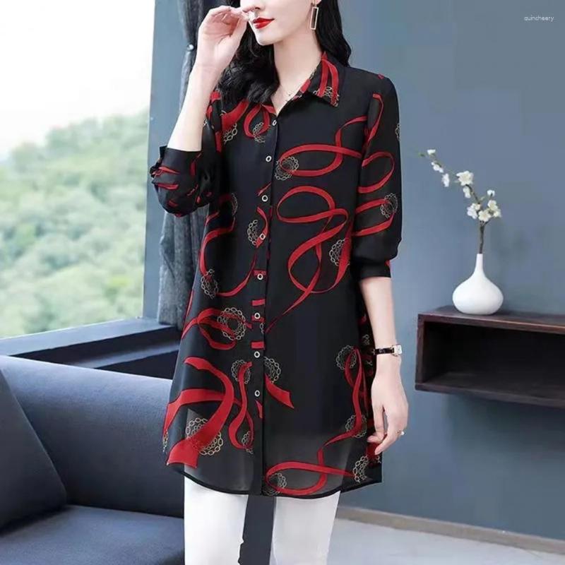 Women's Blouses Lapel Long Sleeve Casual Shirt Single-breasted Thin Mid-aged Mother Printing Mid-length Daily Garment, Yellow
Women's Blouses Lapel Long Sleeve Casual Shirt Single-breasted Thin Mid-aged Mother Printing Mid-length Daily Garment, Yellow