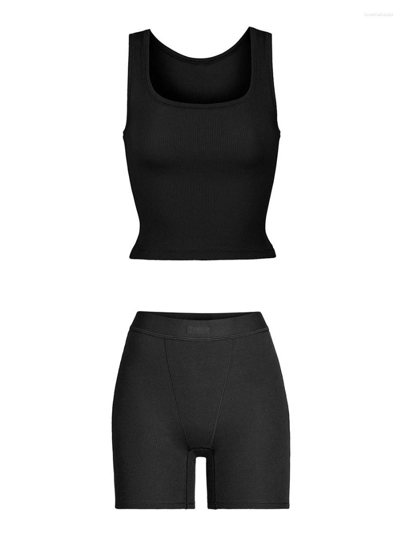 Women' Tracksuits Women Summer 2 Pcs Tank Yoga Outfits Solid Color Slim Fit Sleeveless Tops And Elastic High Waist Shorts Set, Black
Women' Tracksuits Women Summer 2 Pcs Tank Yoga Outfits Solid Color Slim Fit Sleeveless Tops And Elastic High Waist Shorts Set, Black