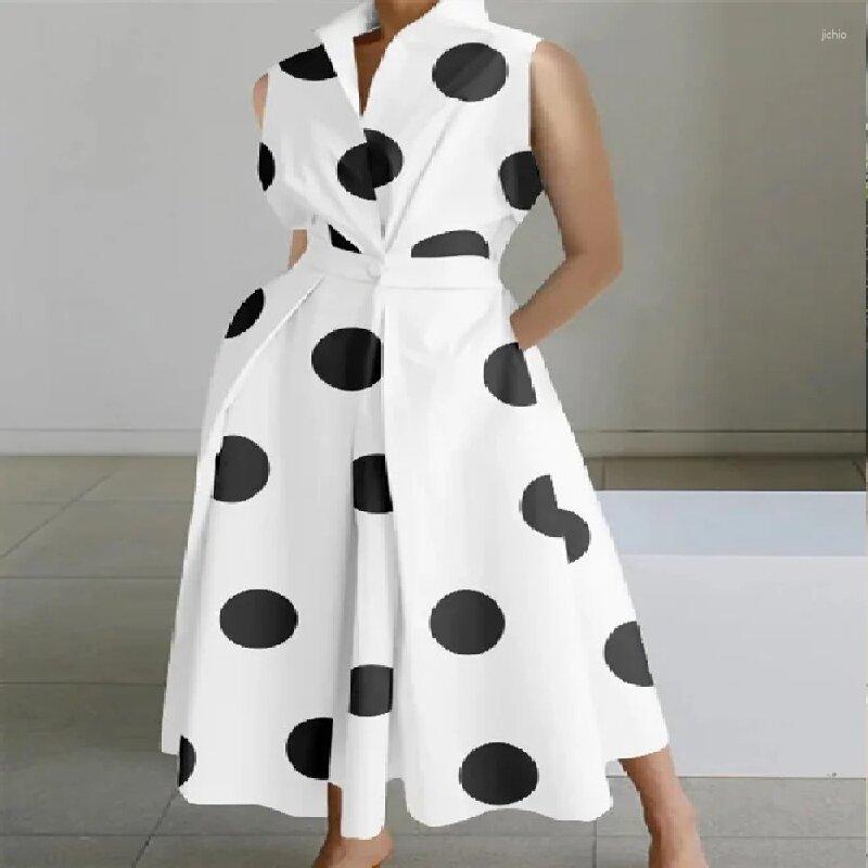 Casual Dresses Elegant Office Lady Dress Summer Shirt Collar Sleeveless High Waist A-Line Temperament Commuting Women's, Multi
Casual Dresses Elegant Office Lady Dress Summer Shirt Collar Sleeveless High Waist A-Line Temperament Commuting Women's, Multi