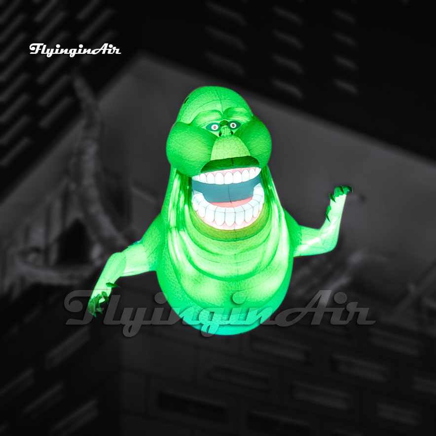 Amazing Funny Giant Inflatable Ghostbusters Slimer Ghost Halloween Character Air Blow Up Green Monster For Yard Decoration
