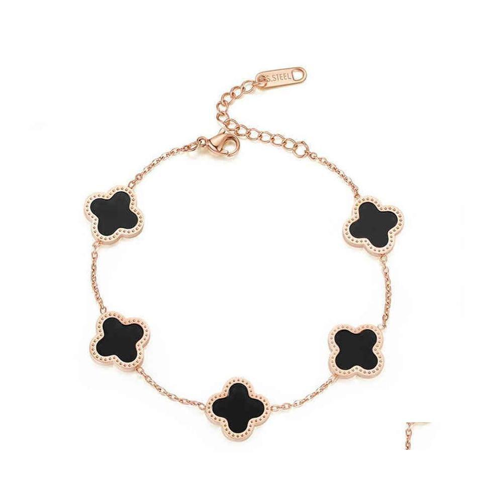 Charm Bracelets Japan And South Korea Fashion Titanium Steel Clover Five Flower Bracelet Female Lucky Grass Acrylic 1 Dh9Pk
Charm Bracelets Japan And South Korea Fashion Titanium Steel Clover Five Flower Bracelet Female Lucky Grass Acrylic 1 Dh9Pk