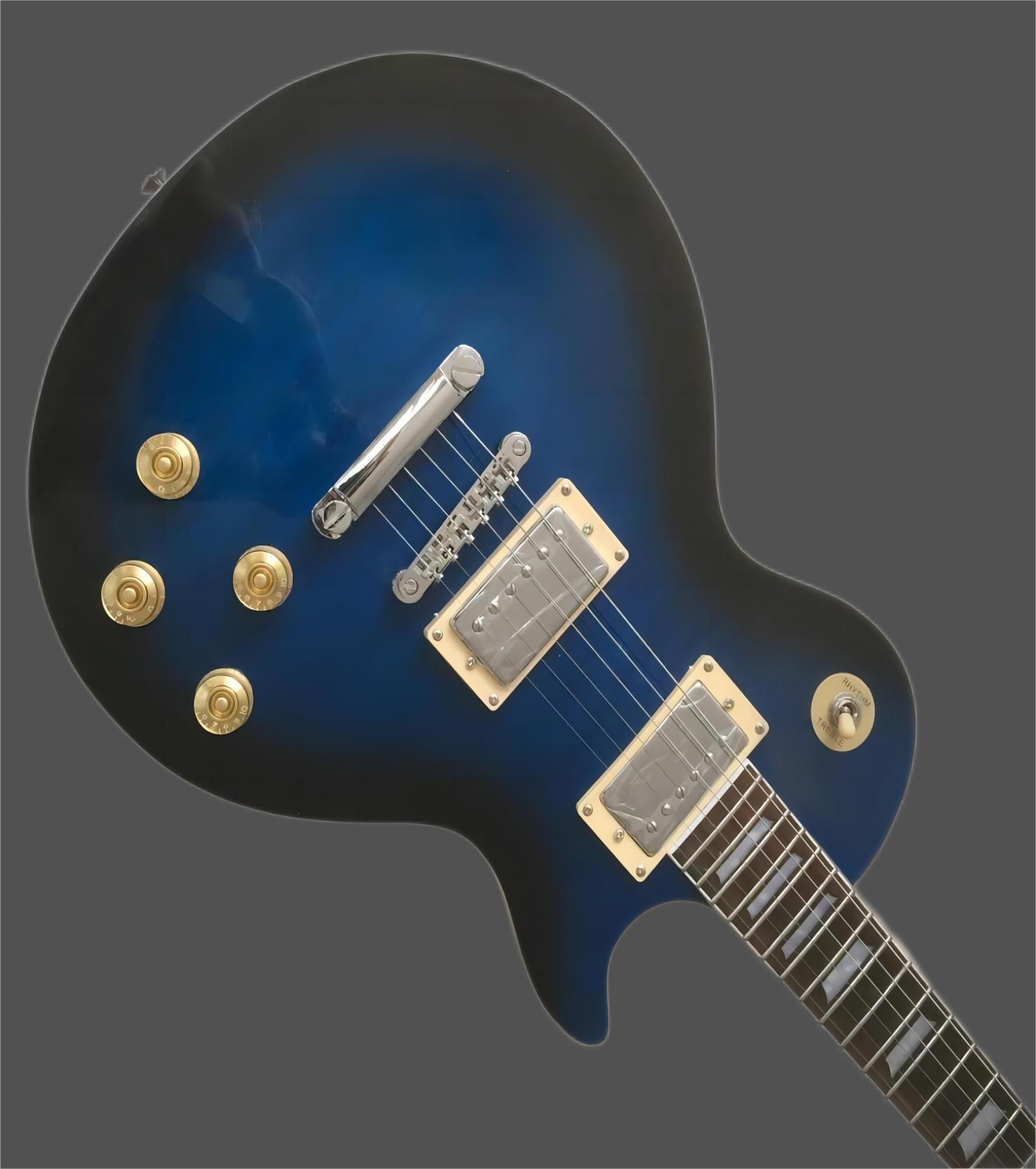 delivery In Stock New Blue lp Electric guitar Flame maple top TonePros bridge Fred edge Cream binding2 inch body thick gui
delivery In Stock New Blue lp Electric guitar Flame maple top TonePros bridge Fred edge Cream binding2 inch body thick gui
