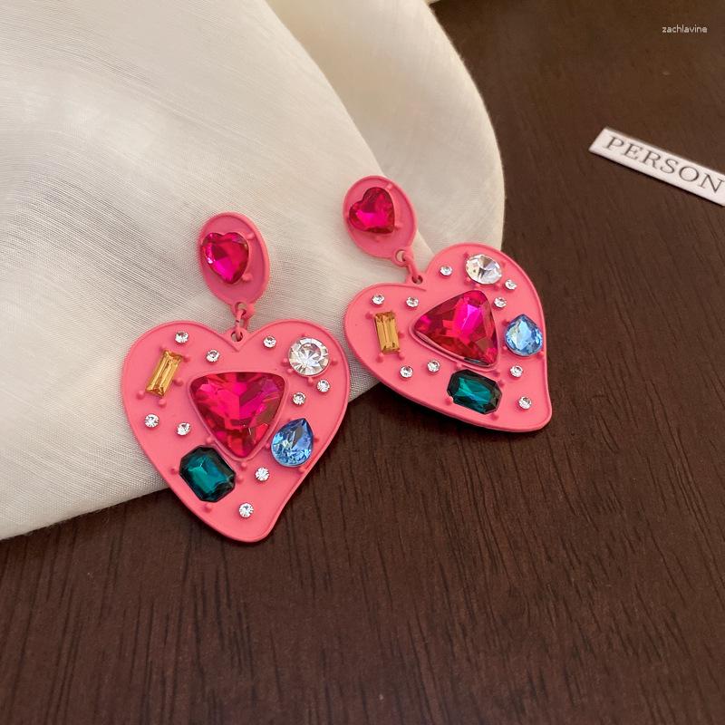 Dangle Earrings Fashion Pink Heart Shape Statement Women Luxury Inlay Crystal Rhinestone Woman Jewelry
Dangle Earrings Fashion Pink Heart Shape Statement Women Luxury Inlay Crystal Rhinestone Woman Jewelry