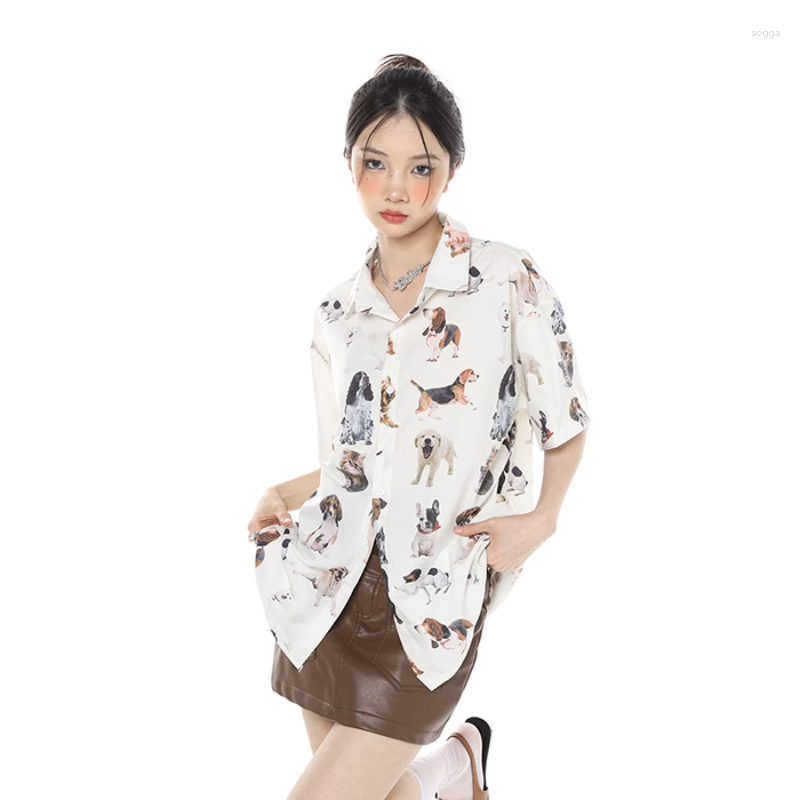 Women' Blouses Harajuku Vintage Turn Down Collar Short Sleve Cartoon Print Shirts American Streetwear Summer Casual Loose Womn Clothes, White
Women' Blouses Harajuku Vintage Turn Down Collar Short Sleve Cartoon Print Shirts American Streetwear Summer Casual Loose Womn Clothes, White