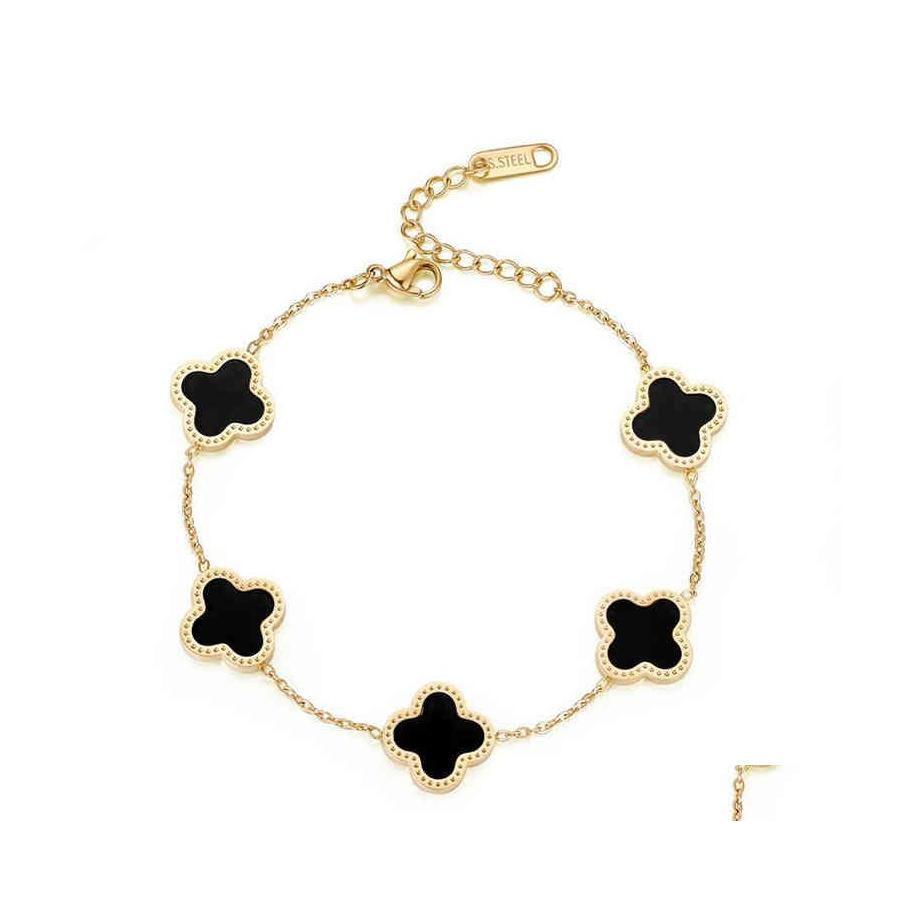 Charm Bracelets 18K Gold Plated Stainls Steel Jewelry Bracelet Lucky Ladi Four Leaf Clover Drop Delivery Otcbg Dhvhm
Charm Bracelets 18K Gold Plated Stainls Steel Jewelry Bracelet Lucky Ladi Four Leaf Clover Drop Delivery Otcbg Dhvhm
