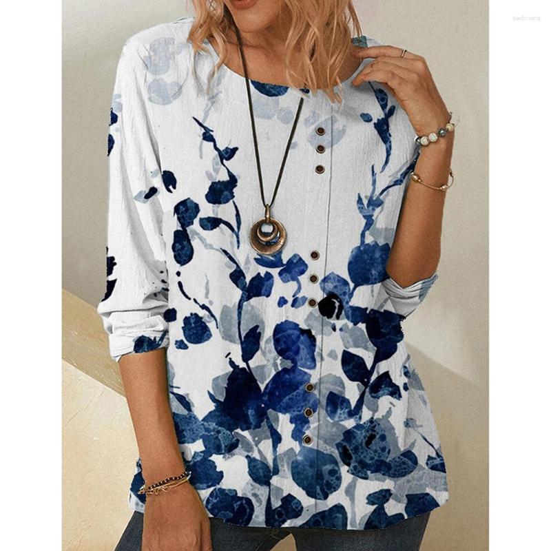 Women's T Shirts Women Casual Long Sleeve Floral T-Shirt Tee Ladies Round Neck Button Blouse Tops High Quality Clothing For 2023, Pattern 1
Women's T Shirts Women Casual Long Sleeve Floral T-Shirt Tee Ladies Round Neck Button Blouse Tops High Quality Clothing For 2023, Pattern 1