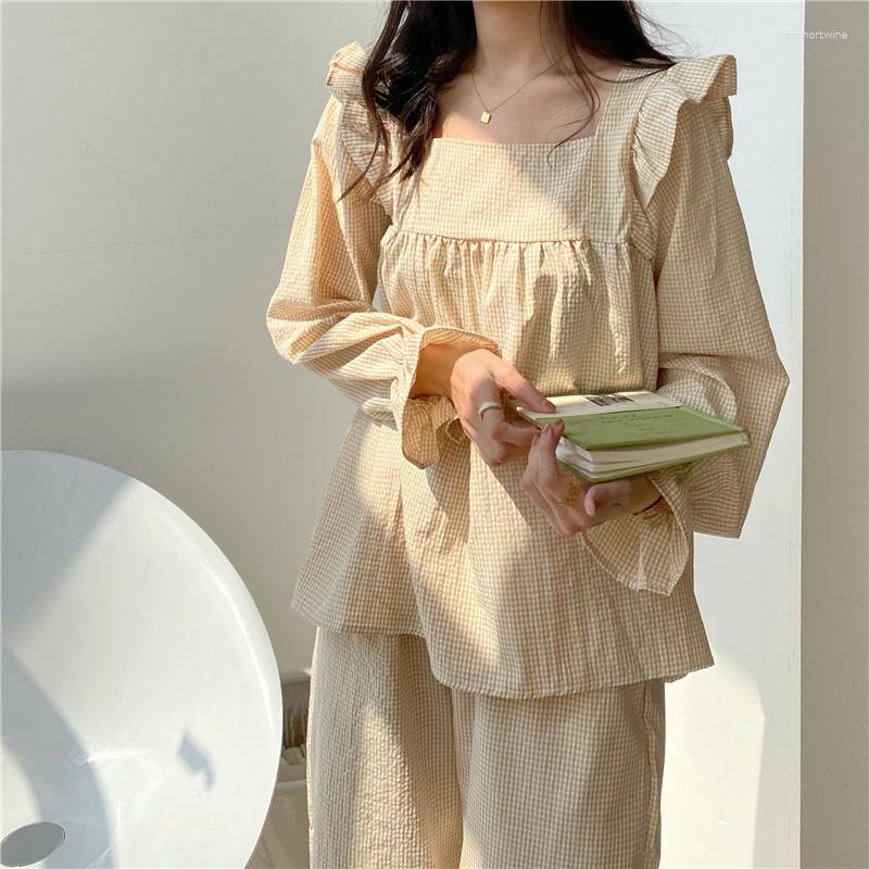 Women's Sleepwear Ins Autumn Sweet Wear Out Princess Pajamas Set Kawaii Loli Korean Long Sleeve Simple Plaid Elegant Casual, Pink
Women's Sleepwear Ins Autumn Sweet Wear Out Princess Pajamas Set Kawaii Loli Korean Long Sleeve Simple Plaid Elegant Casual, Pink
