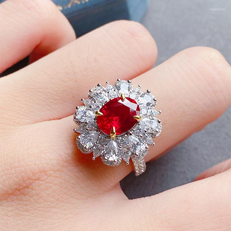 Wedding Rings Trendy Cubic Zirconia Silver Color Red Crystal Ring CZ Gift For Women Open Party Jewelry Plants Drop
Wedding Rings Trendy Cubic Zirconia Silver Color Red Crystal Ring CZ Gift For Women Open Party Jewelry Plants Drop