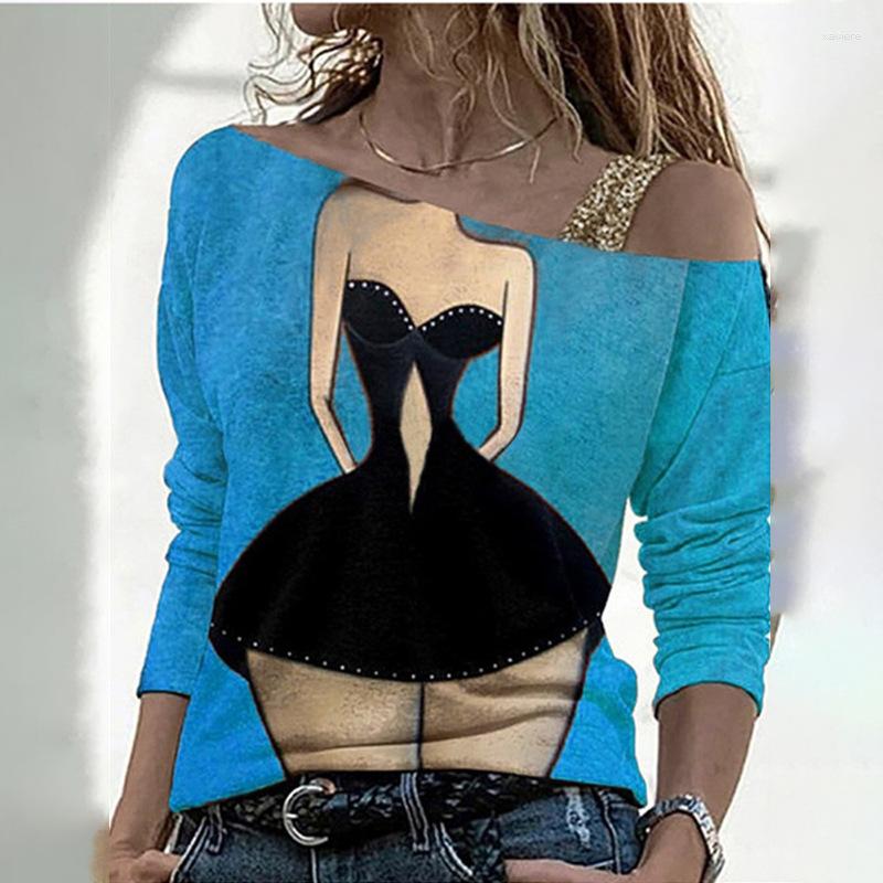Women's T Shirts Women Top Sling Cotton Strapless Sequins Casual Sexy Spring Autumn Long Sleeve Oblique Collar Abstract Print Pullover, Blue
Women's T Shirts Women Top Sling Cotton Strapless Sequins Casual Sexy Spring Autumn Long Sleeve Oblique Collar Abstract Print Pullover, Blue