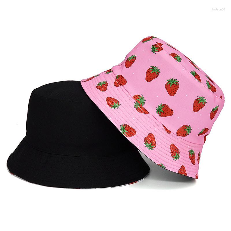 Berets Four Seasons Cotton Fruit Strawberry Print Bucket Hat Fashion Joker Outdoor Travel Sun Cap For Men And Women 157
Berets Four Seasons Cotton Fruit Strawberry Print Bucket Hat Fashion Joker Outdoor Travel Sun Cap For Men And Women 157