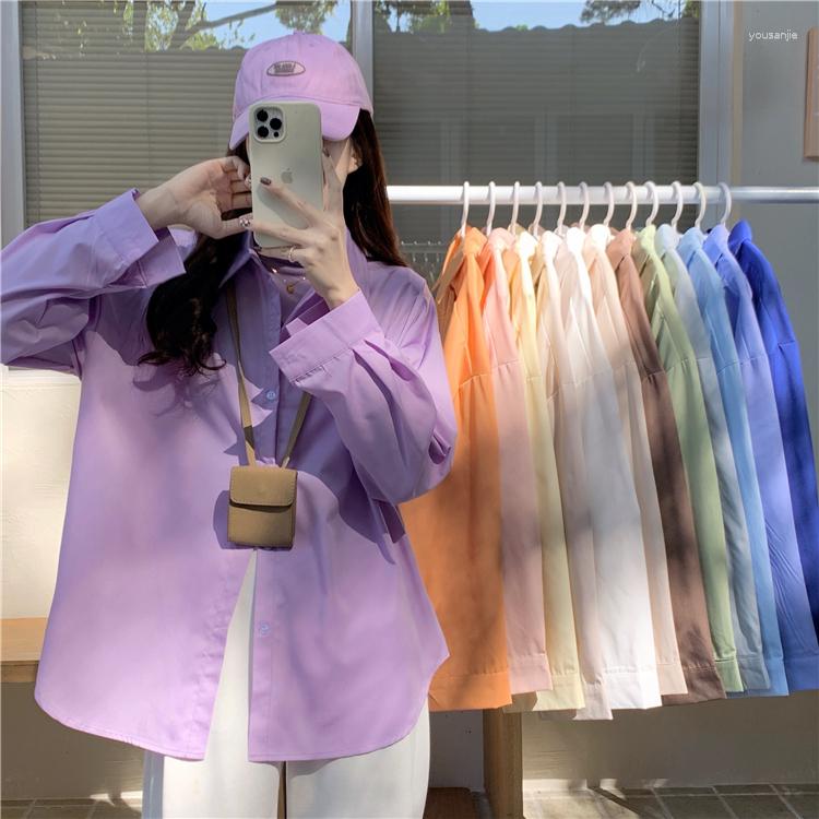 Women's Blouses Women's Chic Solid Color Long Sleeve Shirt Spring Autumn Turn Down Collar Single Breasted Lady Loose Blouse Basic, Pink
Women's Blouses Women's Chic Solid Color Long Sleeve Shirt Spring Autumn Turn Down Collar Single Breasted Lady Loose Blouse Basic, Pink