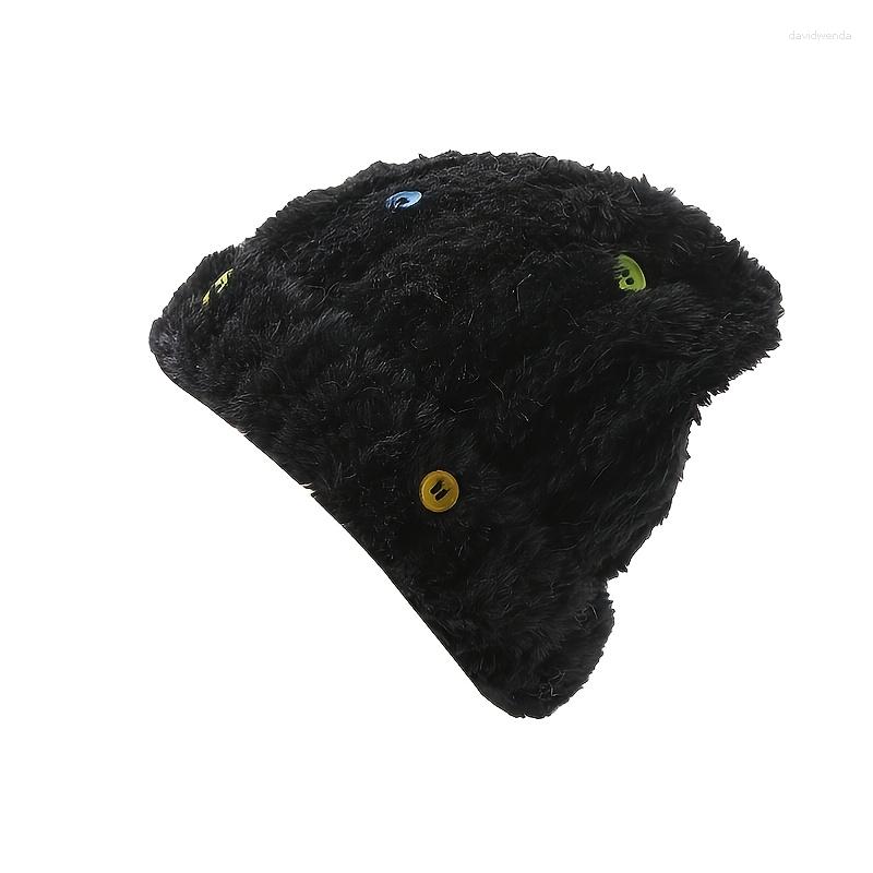 Beanies Button Decor Black Fur Beanie Skull Cap Winter Warm Knit Hat Lightweight Valentines Gifts
Beanies Button Decor Black Fur Beanie Skull Cap Winter Warm Knit Hat Lightweight Valentines Gifts