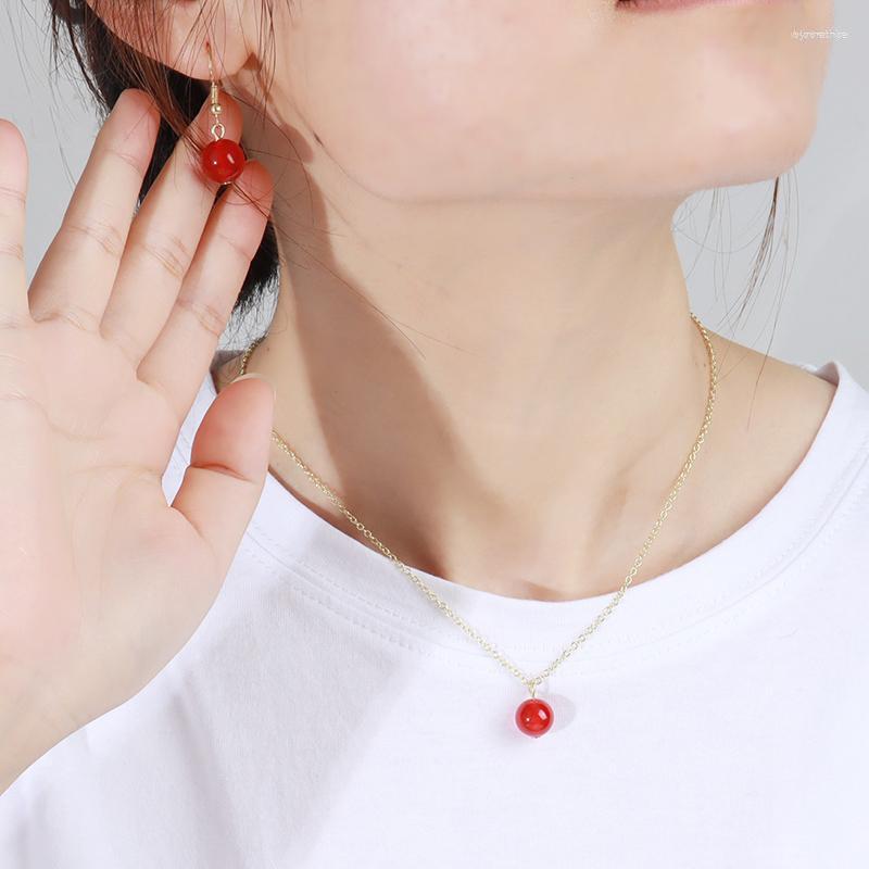 Chains Stainless Steel Chain Necklace Cherry Pendant Earrings Women Fashion Jewelry Set Wholesale
Chains Stainless Steel Chain Necklace Cherry Pendant Earrings Women Fashion Jewelry Set Wholesale
