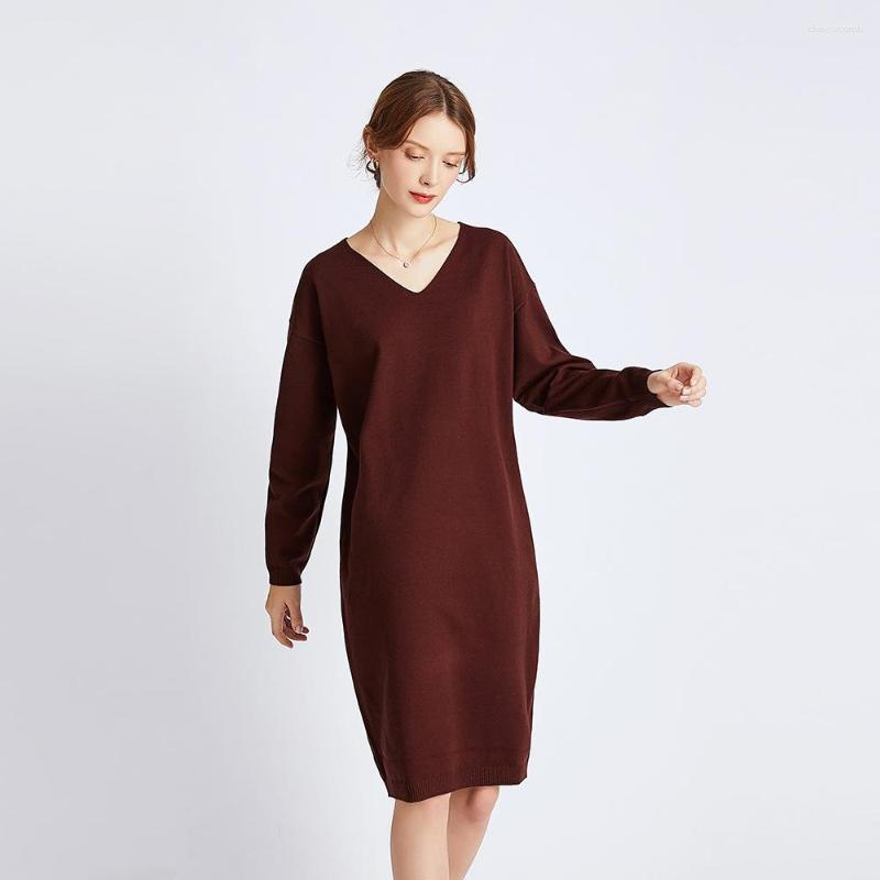 Casual Dresses 926 Knitted Women V-Neck Long Sleeves All-Match Fashion Korean Retro Simple Female Mid Knit Pullover Dress Autumn, 926 red wine
Casual Dresses 926 Knitted Women V-Neck Long Sleeves All-Match Fashion Korean Retro Simple Female Mid Knit Pullover Dress Autumn, 926 red wine