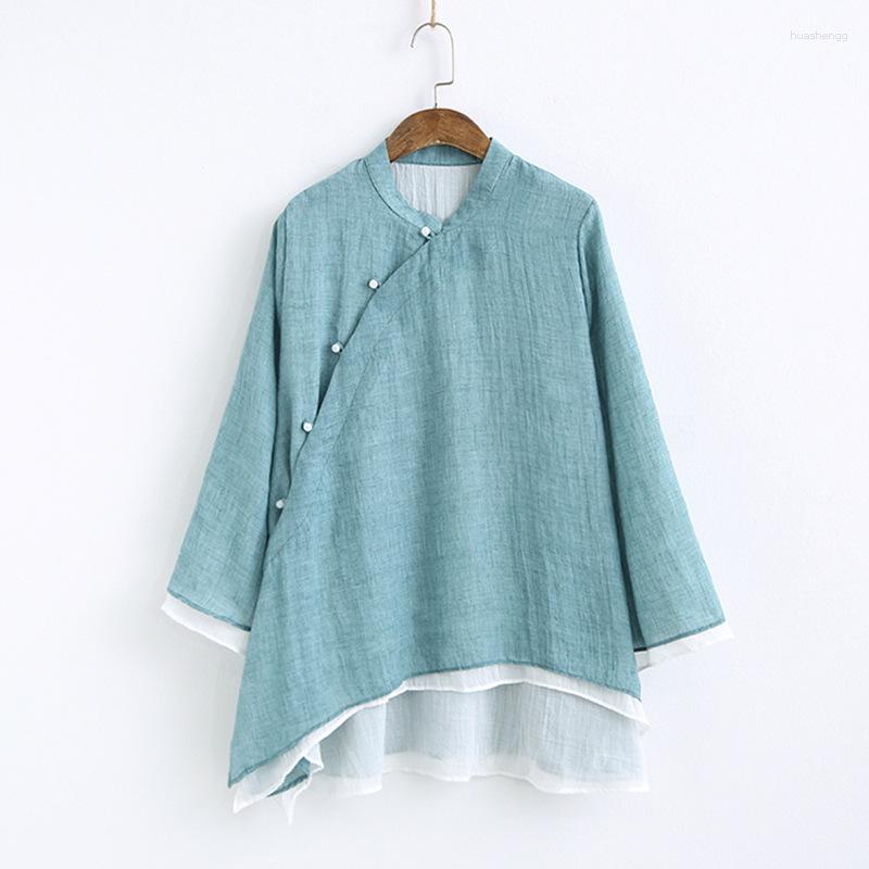 Women's Blouses Original Autumn Retro Cotton Stand Collar Chinese Style Vintage Buckle Long Sleeve Shirt Loose Casual Blouse Women Green, Gray
Women's Blouses Original Autumn Retro Cotton Stand Collar Chinese Style Vintage Buckle Long Sleeve Shirt Loose Casual Blouse Women Green, Gray