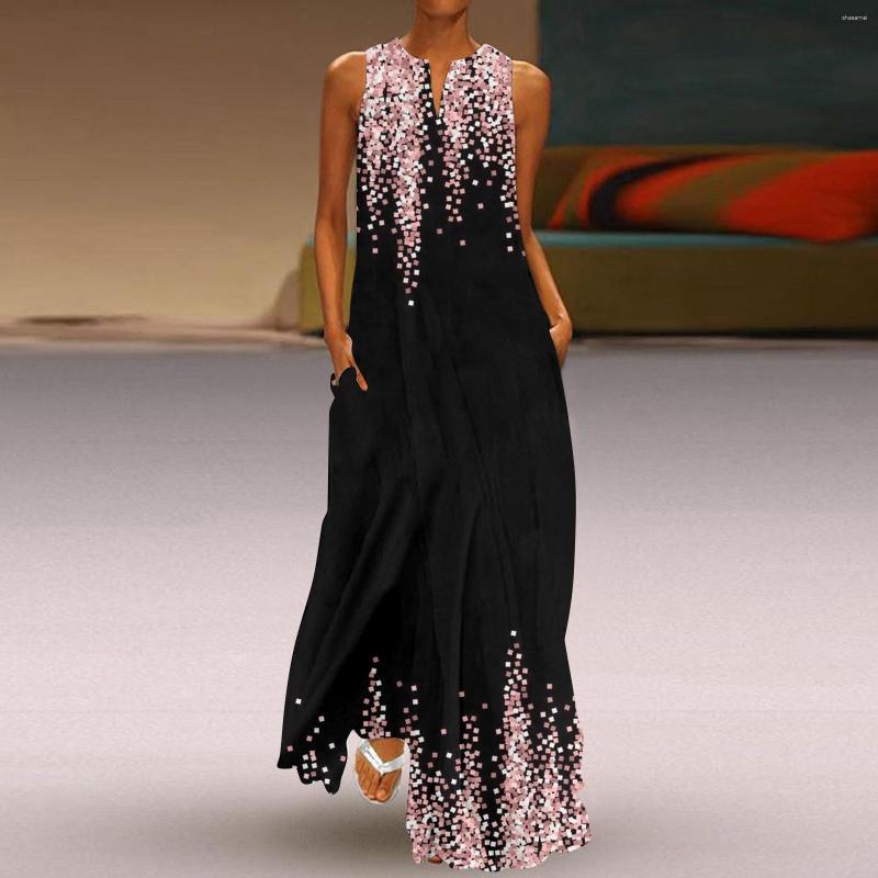 Casual Dresses Sleeveless Print V Neck Summer For Women 2023 Loose Maxi Dress Boho Beach Long Sundress With Pockets, Black
Casual Dresses Sleeveless Print V Neck Summer For Women 2023 Loose Maxi Dress Boho Beach Long Sundress With Pockets, Black