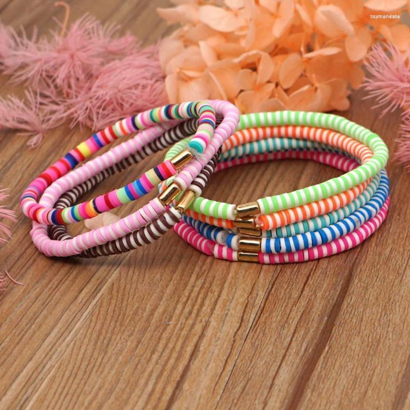 Strand Beaded Strands Polymer Clay Bohemian Dainty Bracelets Multicolor Round Bracelet Women Girls Party Fashion Jewelry Gifts 16cm Long 1P
Strand Beaded Strands Polymer Clay Bohemian Dainty Bracelets Multicolor Round Bracelet Women Girls Party Fashion Jewelry Gifts 16cm Long 1P