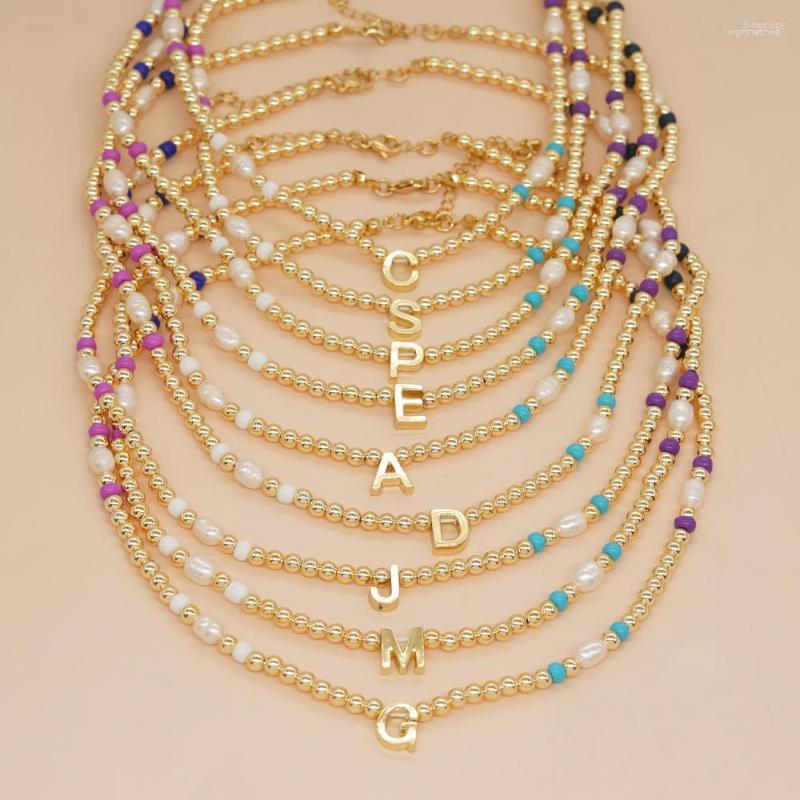 Chains YASTYT Jewelry Colorful Crystal Natural Freshwater Pearl Alphabet A-Z Beads Summer Choker Gold Chain Boho Necklace
Chains YASTYT Jewelry Colorful Crystal Natural Freshwater Pearl Alphabet A-Z Beads Summer Choker Gold Chain Boho Necklace