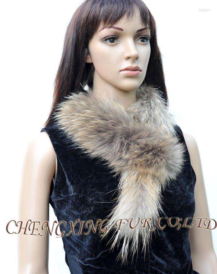 Scarves CX-S-65 Natural Colour Real Raccoon Fur - DROP
