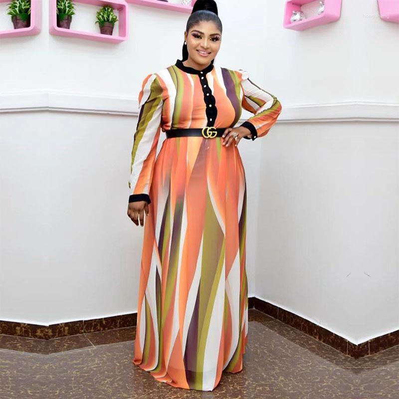 Ethnic Clothing Dashiki African Dresses For Women Spring Chiffon Long Sleeve Striped Prints Polyester Maxi Dress Dubai Abaya Evening Party
Ethnic Clothing Dashiki African Dresses For Women Spring Chiffon Long Sleeve Striped Prints Polyester Maxi Dress Dubai Abaya Evening Party