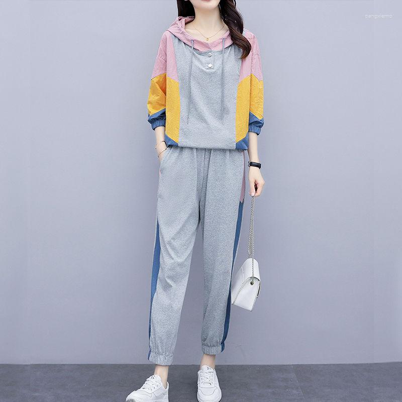 Women's Tracksuits 2023 Spring Stitching Color Tracksuit Women's Casual Sports Suit And Sweatpants Jogging Femme 2 Pieces Set 4XL F31, Lavender 
Women's Tracksuits 2023 Spring Stitching Color Tracksuit Women's Casual Sports Suit And Sweatpants Jogging Femme 2 Pieces Set 4XL F31, Lavender