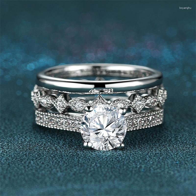 Wedding Rings Luxury Triple Round Stone Bridal Sets Silver Gold Color White Zircon Promise Engagement For Women Bands Jewelry CZ
Wedding Rings Luxury Triple Round Stone Bridal Sets Silver Gold Color White Zircon Promise Engagement For Women Bands Jewelry CZ