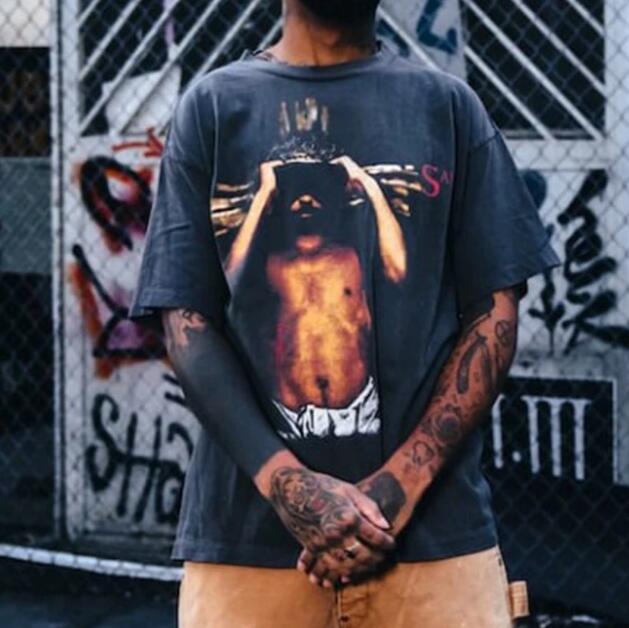 Summer Print Oversized T Shirt Washed Old Vintage Short Sleeve Casual Loose T-shirt, Black 
Summer Print Oversized T Shirt Washed Old Vintage Short Sleeve Casual Loose T-shirt, Black