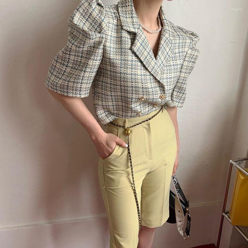 Women's Jackets Temperament For Women Vintage Tweed V-neck Puff Sleeve Crop Tops 2023 Ropa Mujer Double-breasted Tunic Summer Coat, Green
Women's Jackets Temperament For Women Vintage Tweed V-neck Puff Sleeve Crop Tops 2023 Ropa Mujer Double-breasted Tunic Summer Coat, Green