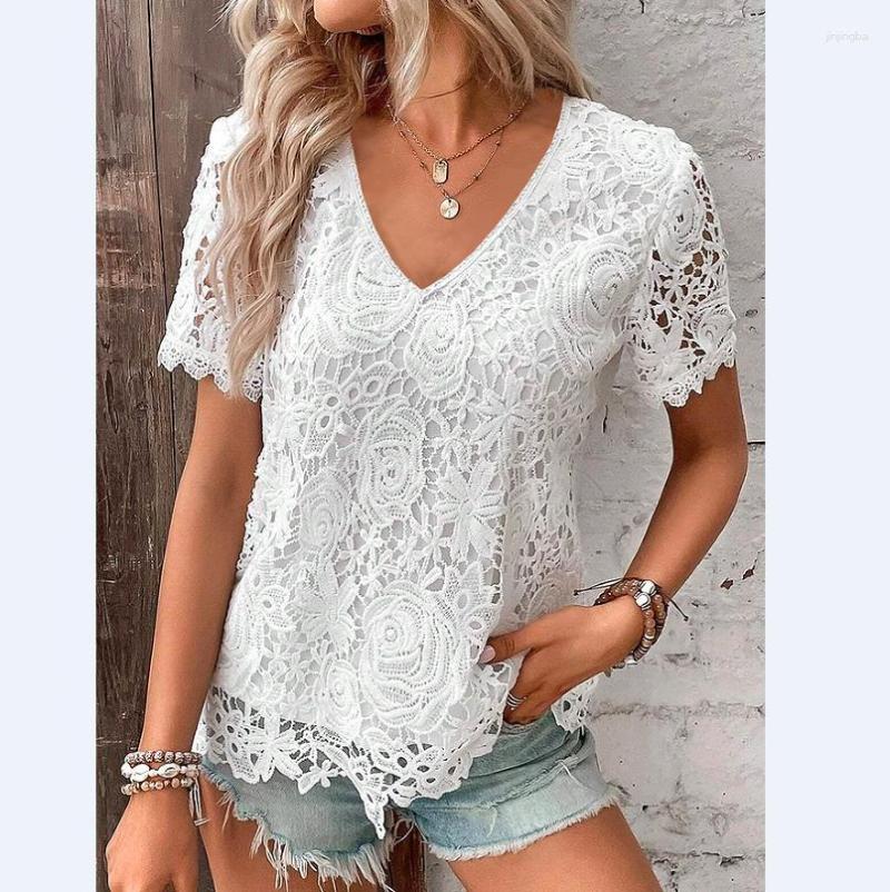 Women' T Shirts Summer Fashion Ladies Lace Jacquard Short Sleeve Blouse Tees Casual Women Vintage T-Shirt Sexy Floral Solid Color Top, Black
Women' T Shirts Summer Fashion Ladies Lace Jacquard Short Sleeve Blouse Tees Casual Women Vintage T-Shirt Sexy Floral Solid Color Top, Black