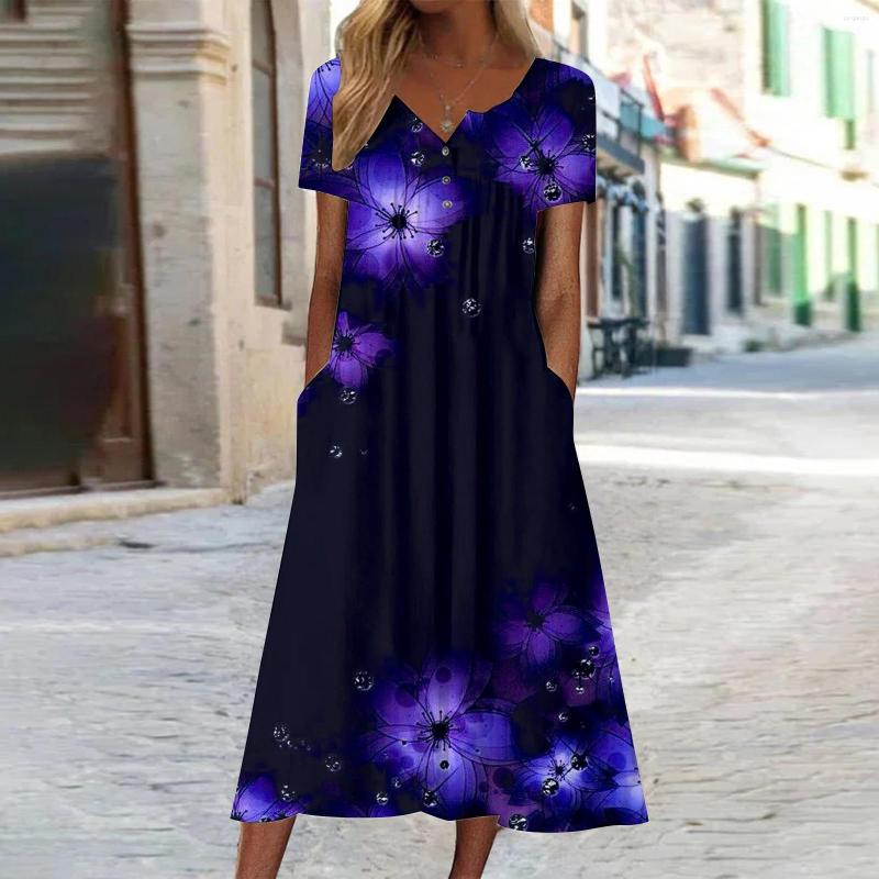 Casual Dresses Women Summer Short Sleeve Floral Print Crew Neck Loose Dress Boho Beach Mini For Young Split, Black
Casual Dresses Women Summer Short Sleeve Floral Print Crew Neck Loose Dress Boho Beach Mini For Young Split, Black