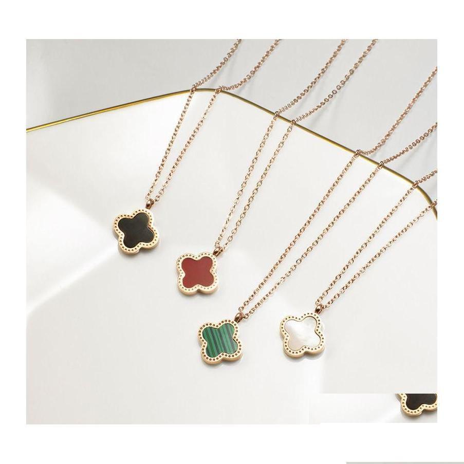 Pendant Necklaces Luxury Design Rose Gold Stainless Steel Double Side Clover Necklace Jewelry For Women Gift Drop D Dhs3F
Pendant Necklaces Luxury Design Rose Gold Stainless Steel Double Side Clover Necklace Jewelry For Women Gift Drop D Dhs3F