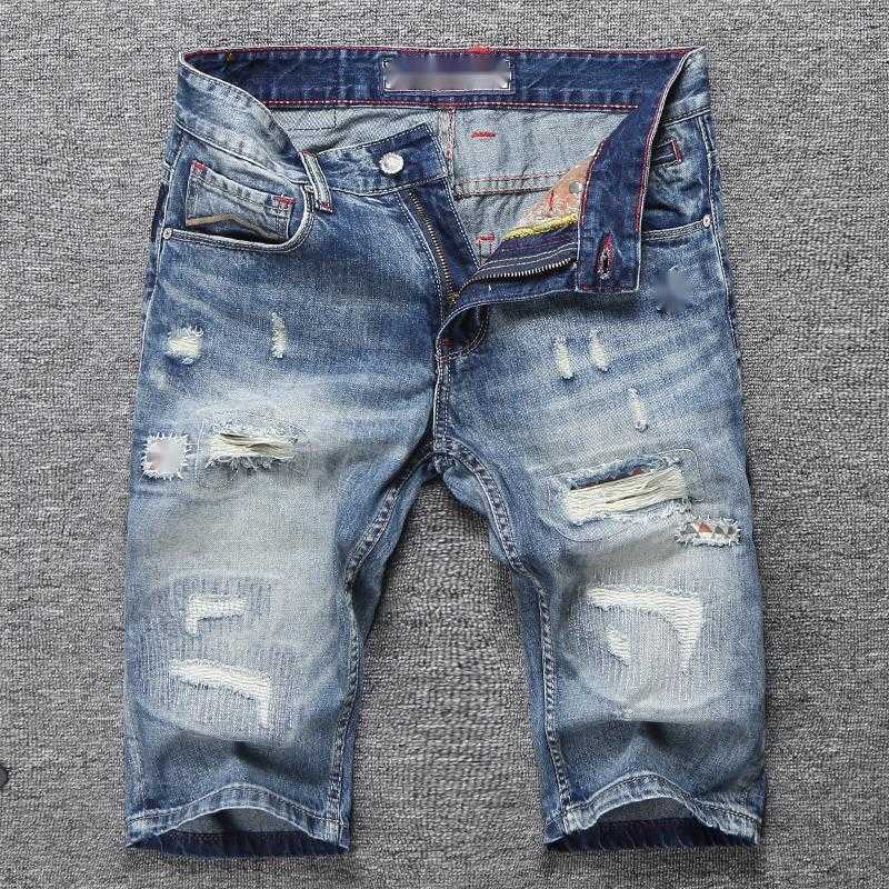 Men's Jeans Men's Italian Style Fashion Men Retro Blue Embroidery Destroyed Ripped Denim Shorts Patches Designer Hip Hop Short Men's Designer Jeans, Retro light blue
Men's Jeans Men's Italian Style Fashion Men Retro Blue Embroidery Destroyed Ripped Denim Shorts Patches Designer Hip Hop Short Men's Designer Jeans, Retro light blue