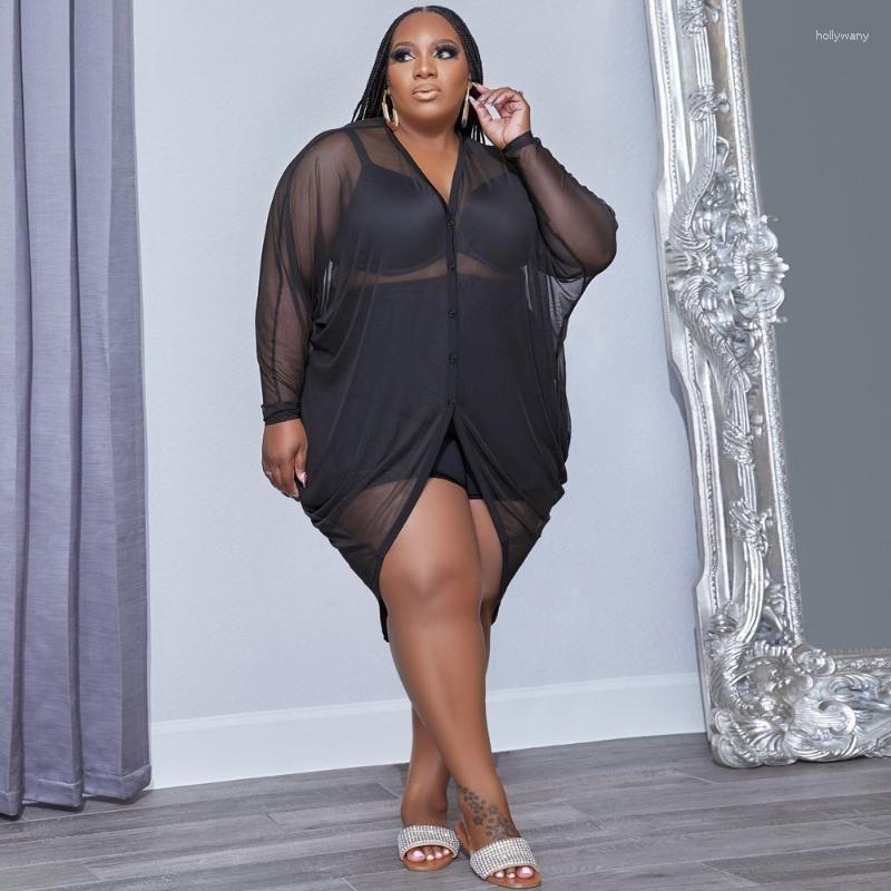 Plus Size Dresses Perl Mesh Coat Dress Sexy See Through Women Clothing Perspective V-neck Button Outfit Night Club Wear Vestido 2023Plus, Black
Plus Size Dresses Perl Mesh Coat Dress Sexy See Through Women Clothing Perspective V-neck Button Outfit Night Club Wear Vestido 2023Plus, Black