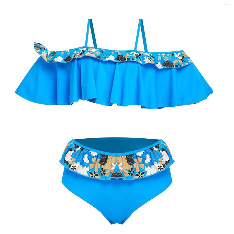 Women' Swimwear Summer Blue Ruffled Flower Printed Short Top Swim Trunks Fashion Split Swimsuit Set Women Bathing Suit Shorts
Women' Swimwear Summer Blue Ruffled Flower Printed Short Top Swim Trunks Fashion Split Swimsuit Set Women Bathing Suit Shorts