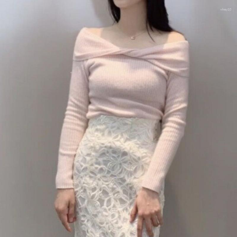 Women's Sweaters Kuzuwata JAPAN Jersey Mujer Pull Femme Square Collar Off-shoulder Solid Color Long Sleeve Knitted Pullover Jumpers, White
Women's Sweaters Kuzuwata JAPAN Jersey Mujer Pull Femme Square Collar Off-shoulder Solid Color Long Sleeve Knitted Pullover Jumpers, White