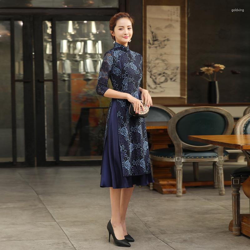 Ethnic Clothing Spring Retro Slim Lace Dress Improved Noble And Dignified Chinese Evening
Ethnic Clothing Spring Retro Slim Lace Dress Improved Noble And Dignified Chinese Evening
