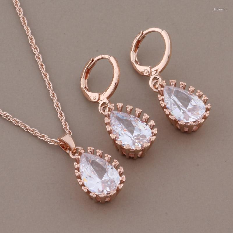 Necklace Earrings Set Classic Drop 2023 High Quality Rose Gold Color White Natural Zircon Luxury Dangling Women, Picture shown
Necklace Earrings Set Classic Drop 2023 High Quality Rose Gold Color White Natural Zircon Luxury Dangling Women, Picture shown