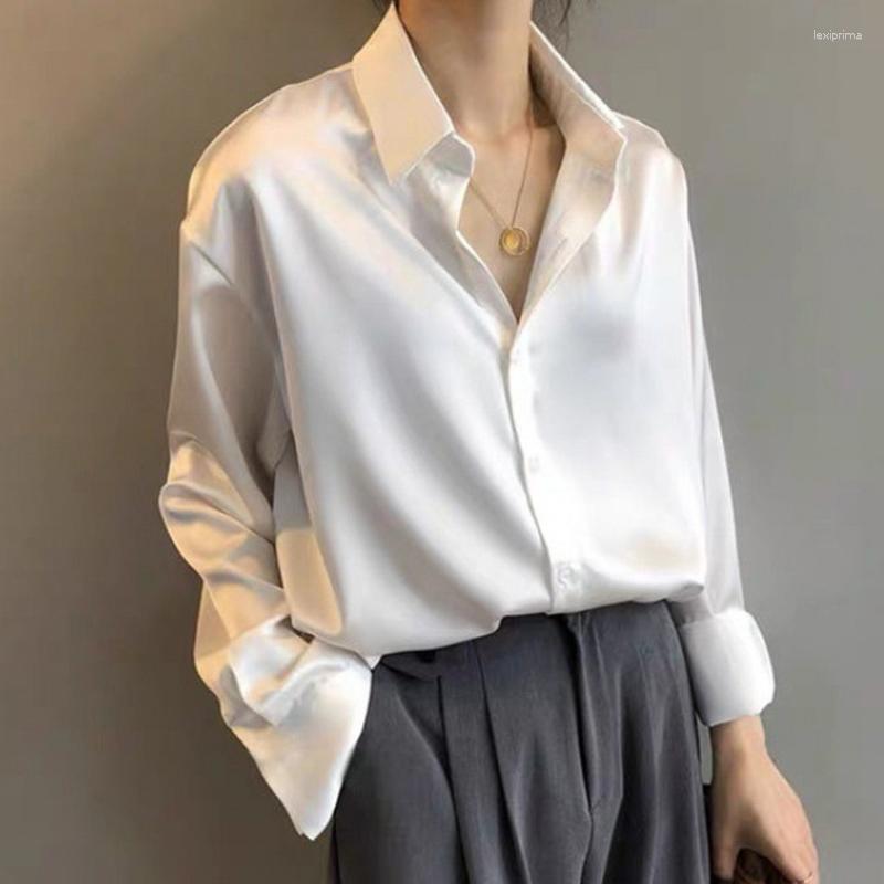 Women' Blouses Spring Fashion Button Up Satin Silk Shirt Vintage Blouse Women White Lady Long Sleeves Female Loose Street Shirts
Women' Blouses Spring Fashion Button Up Satin Silk Shirt Vintage Blouse Women White Lady Long Sleeves Female Loose Street Shirts
