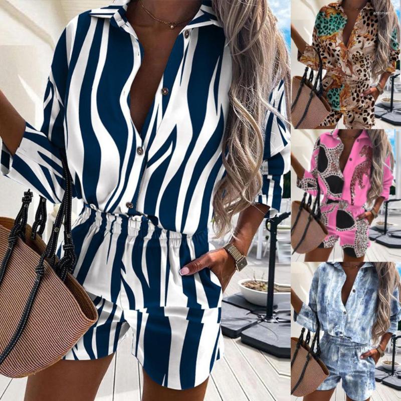 Women' Tracksuits Fashion Stripe Short Sleeve Shirts And Two Piece Sets Women 2023 Summer Outfits Casual Beach Leopard Chain 2 Set
Women' Tracksuits Fashion Stripe Short Sleeve Shirts And Two Piece Sets Women 2023 Summer Outfits Casual Beach Leopard Chain 2 Set