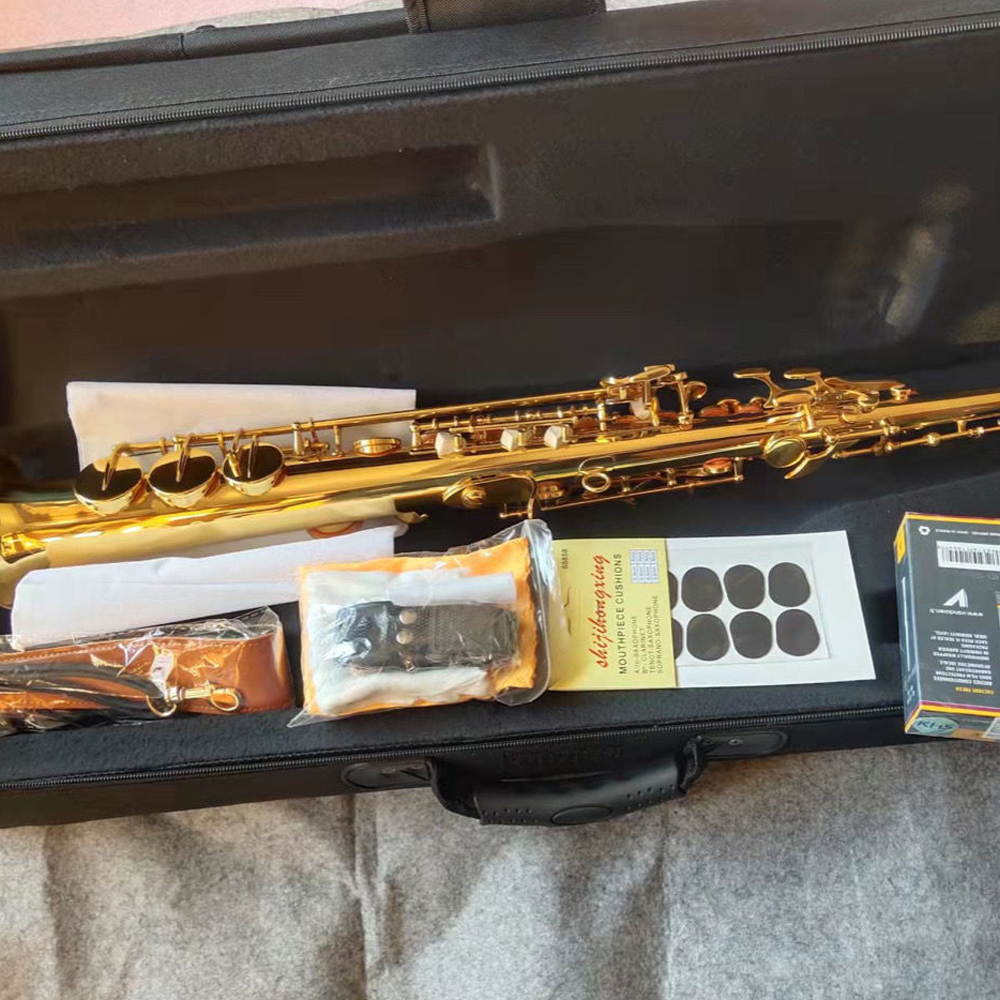 Professional s991 saxophone Bb tuned soprano saxophone integrated tube paint gold brass carved pattern woodwind instrument with case
Professional s991 saxophone Bb tuned soprano saxophone integrated tube paint gold brass carved pattern woodwind instrument with case
