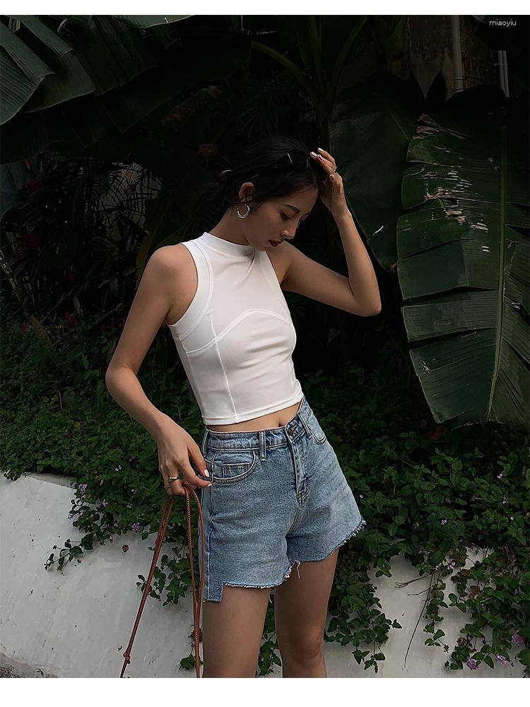 Women' Tanks 2023 Women Summer Short Casual Half High Collar Solid Color Knitted Vintage Y2k Tight Tank Tops, White
Women' Tanks 2023 Women Summer Short Casual Half High Collar Solid Color Knitted Vintage Y2k Tight Tank Tops, White