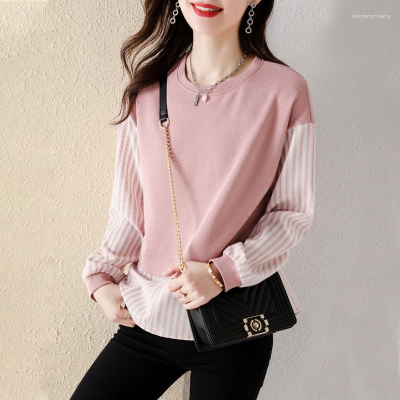 Women' Hoodies Sweatshirt Female 2023 Spring And Autumn Korean Stitching Stripe Fake Two-piece O Neck Sweater Women Casual Loose, Pink
Women' Hoodies Sweatshirt Female 2023 Spring And Autumn Korean Stitching Stripe Fake Two-piece O Neck Sweater Women Casual Loose, Pink