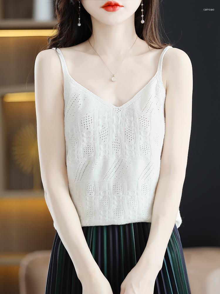 Women's Tanks One-Line Ready-To-Wear Hollowed Out Pure Wool Suspender Female V-Neck Cashmere Vest Solid Color Knitted Inside Matching Top, Beige
Women's Tanks One-Line Ready-To-Wear Hollowed Out Pure Wool Suspender Female V-Neck Cashmere Vest Solid Color Knitted Inside Matching Top, Beige