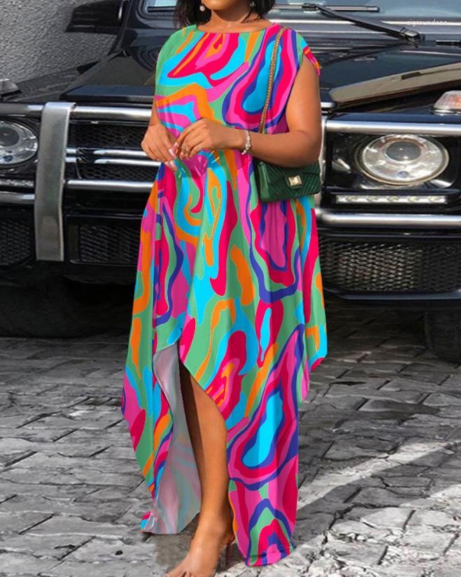 Casual Dresses For Women 2023 Fashion Plus Size Multi Color Abstract Print Dip Hem Round Neck Sleeveless Irregular Dress
Casual Dresses For Women 2023 Fashion Plus Size Multi Color Abstract Print Dip Hem Round Neck Sleeveless Irregular Dress