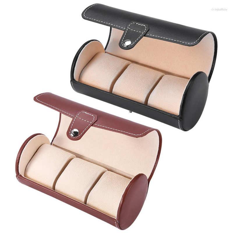 Watch Boxes 3 Grids Cylinder Roll Holder Portable Travel Wristwatch Display Case Jewelry Gift Storage Box Pouch Holders
Watch Boxes 3 Grids Cylinder Roll Holder Portable Travel Wristwatch Display Case Jewelry Gift Storage Box Pouch Holders