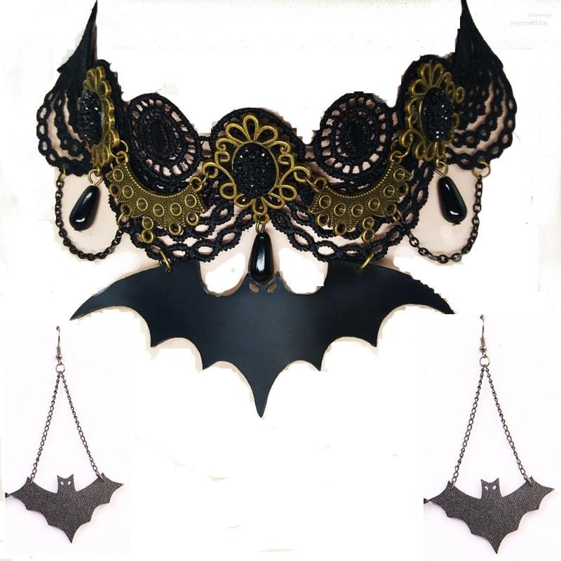 Chains European And American Fashion Personality Sexy Halloween Ornaments Choker Collar Combination Suit Lace Necklace Female 
Chains European And American Fashion Personality Sexy Halloween Ornaments Choker Collar Combination Suit Lace Necklace Female