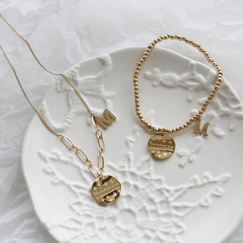 Link Bracelets Round HandPaint Star Pendant Necklace Set M Letter Elastic Beads Small Gold Bead Necklaces Jewelry For Women
Link Bracelets Round HandPaint Star Pendant Necklace Set M Letter Elastic Beads Small Gold Bead Necklaces Jewelry For Women