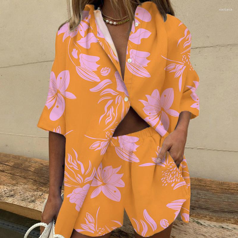 Women' Tracksuits Long Sleeved Single Breasted Top Wide-leg Shorts Suit Fashion Vintage Feminine Print 2023 Summer 2 Piece Women, Beige
Women' Tracksuits Long Sleeved Single Breasted Top Wide-leg Shorts Suit Fashion Vintage Feminine Print 2023 Summer 2 Piece Women, Beige